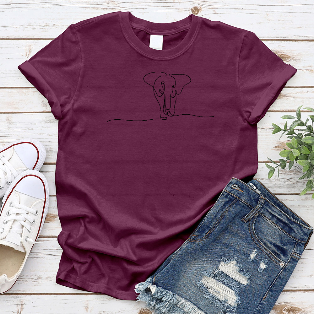 Continuous Line Elephant T-Shirt