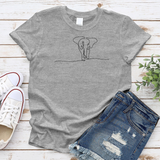 Continuous Line Elephant T-Shirt