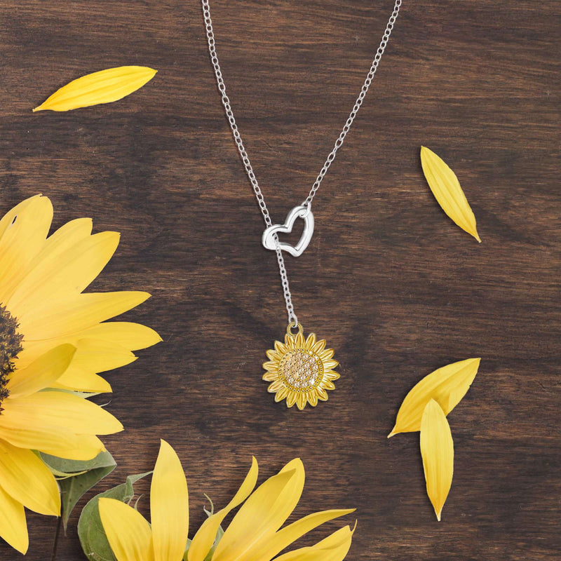 Sunflower and Heart Healing Necklace