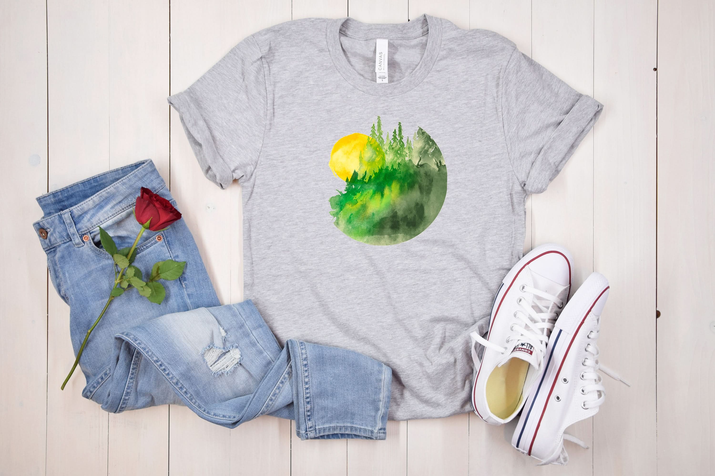 Watercolor Sunset T-shirt