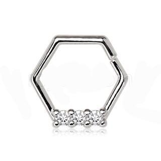 Multi Jeweled Hexagon Cartilage Earring