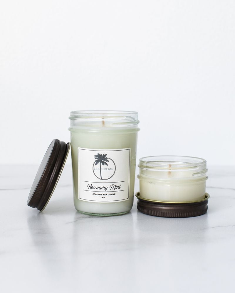 Les Creme Rosemary Mint Scent Coconut Wax Candle