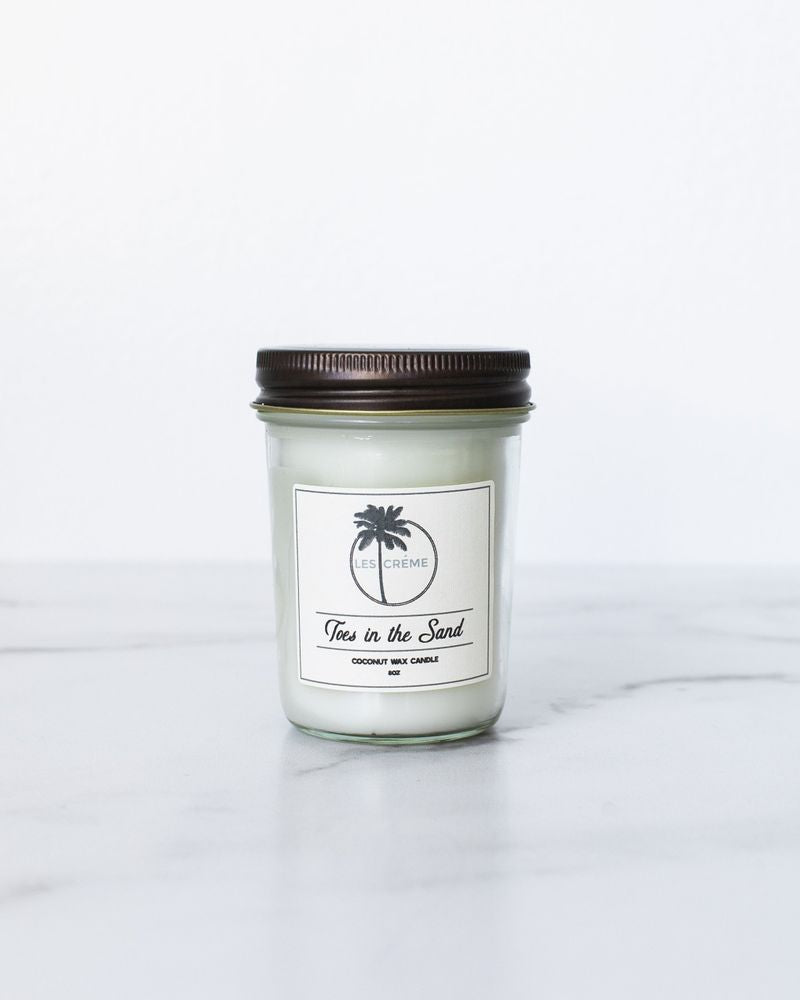 Les Creme Toes in the Sand Scent Coconut Wax Candle