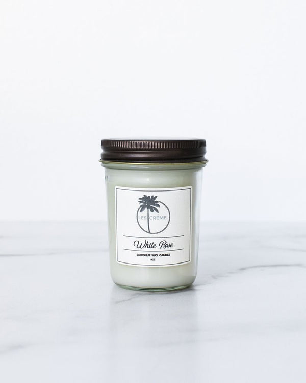 White Rose Scent Coconut Wax Candle