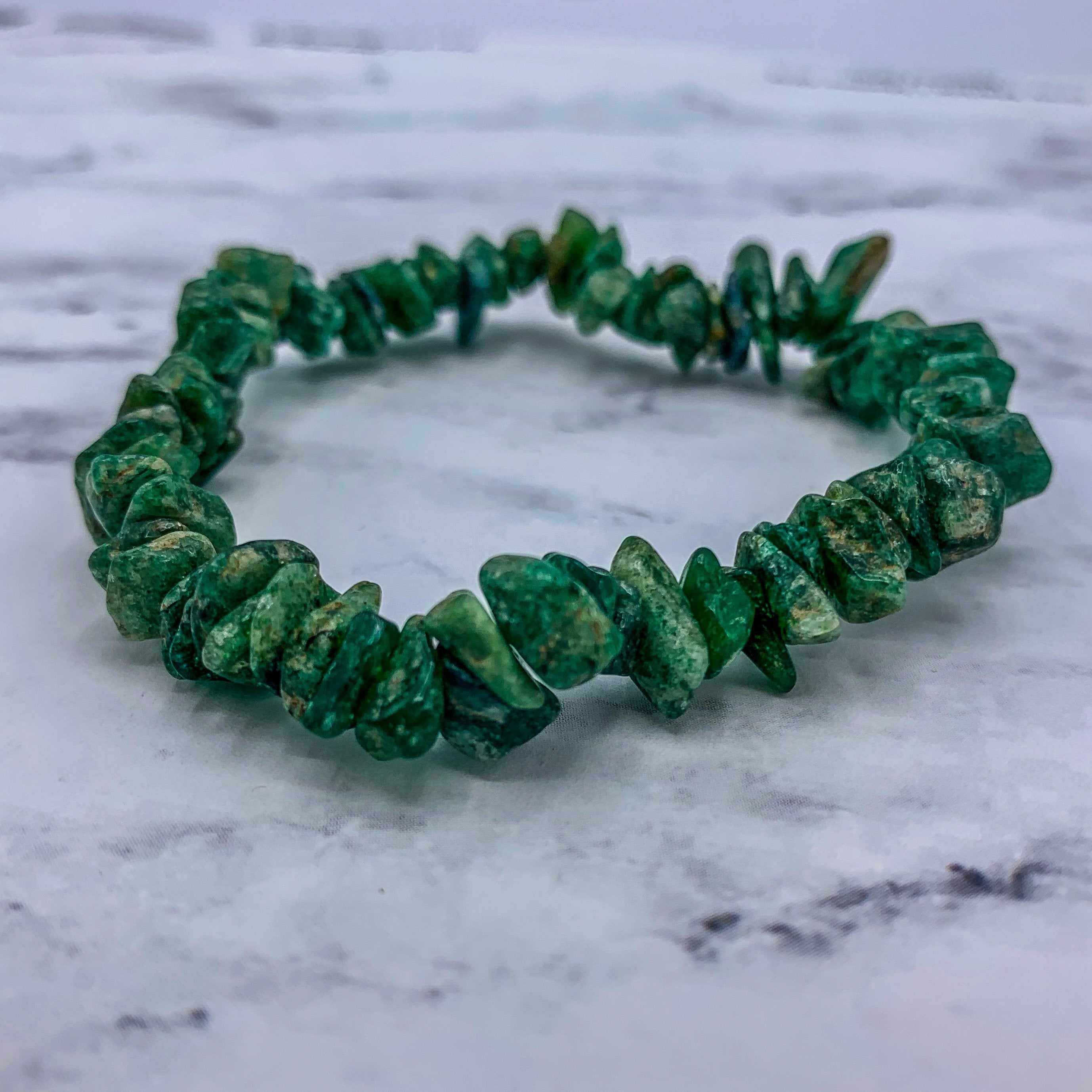 Green Expandable Pebble Bracelet