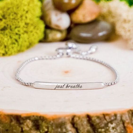 Just Breathe Affirmation Bracelet