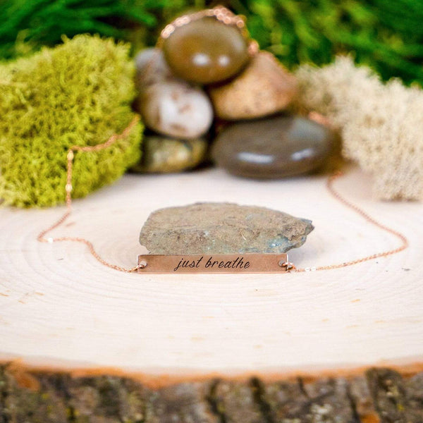Just Breathe Bar Necklace