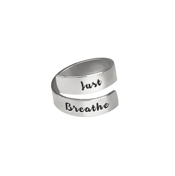 Just Breathe Silver Ring