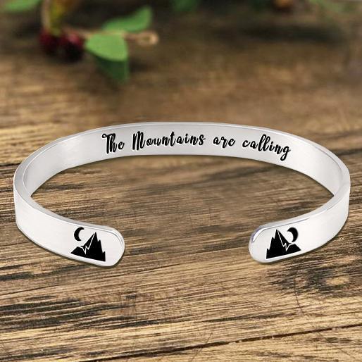 The Mountains Are Calling Hidden Cuff Bracelet
